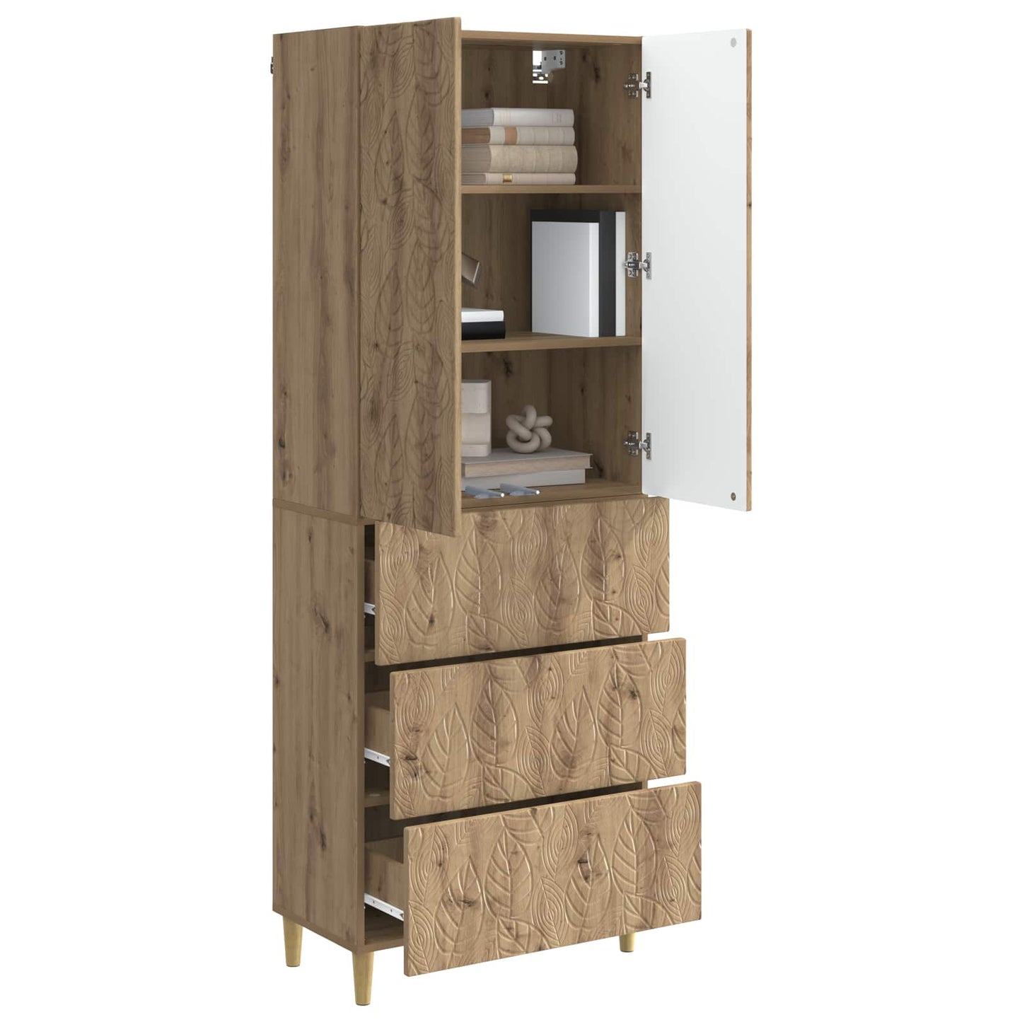 vidaXL Cabinet Set 2 pcs Artisan Oak 66 x 34.5 x 90 cm Engineered Wood