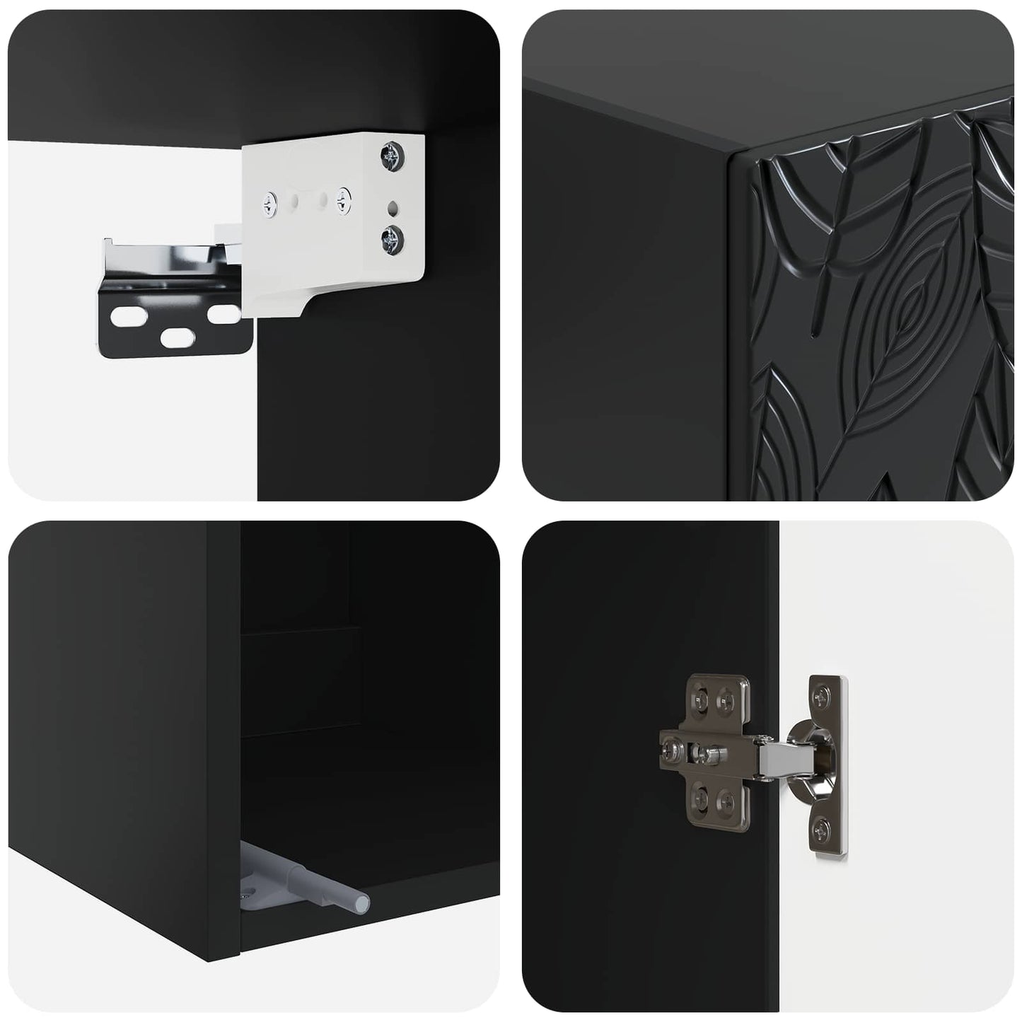 vidaXL Cabinet Set 2 pcs 33 x 34.5 x 90 cm Engineered Wood Black