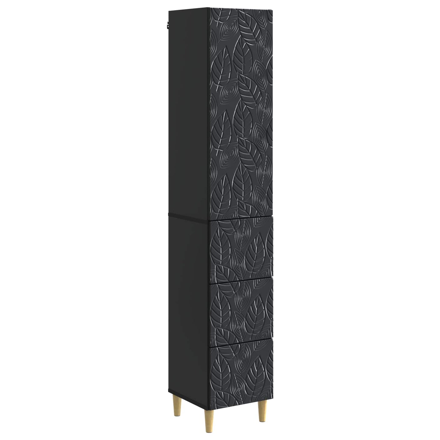 vidaXL Cabinet Set 2 pcs 33 x 34.5 x 90 cm Engineered Wood Black