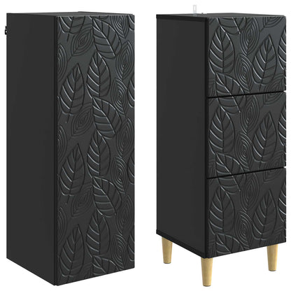 vidaXL Cabinet Set 2 pcs 33 x 34.5 x 90 cm Engineered Wood Black