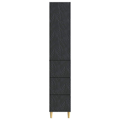 vidaXL Cabinet Set 2 pcs 33 x 34.5 x 90 cm Engineered Wood Black