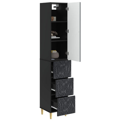 vidaXL Cabinet Set 2 pcs 33 x 34.5 x 90 cm Engineered Wood Black