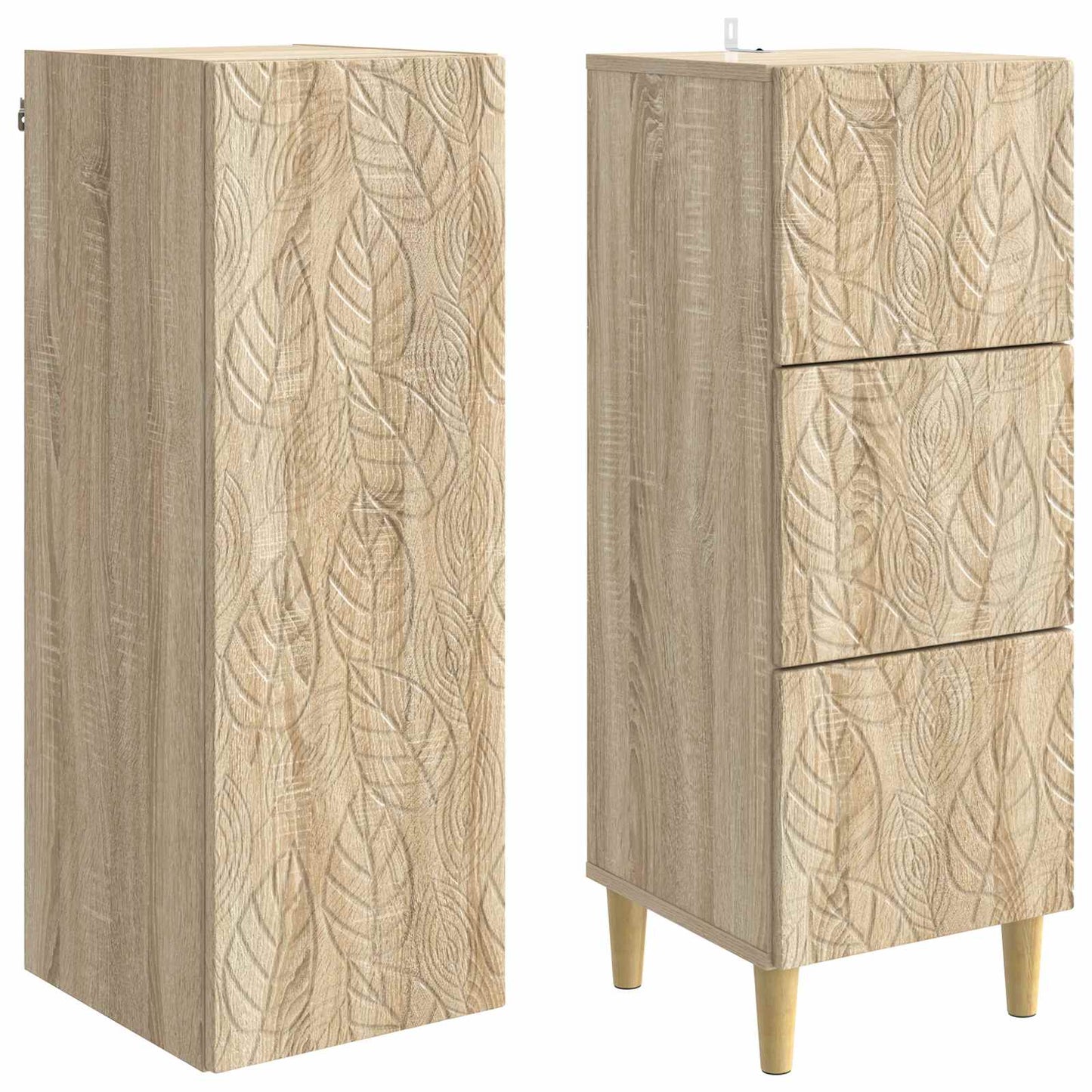 vidaXL Cabinet Set 2 pcs 33 x 34.5 x 90 cm Engineered Wood Sonoma Oak