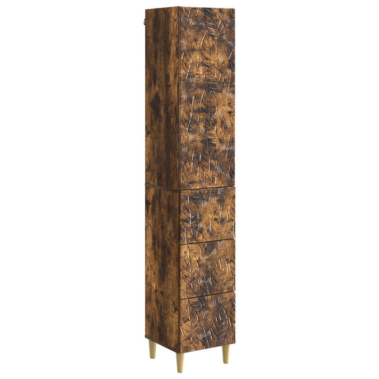 vidaXL Cabinet Set 2 pcs Smoked Oak 33 x 34.5 x 90 cm Engineered Wood