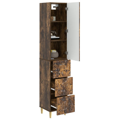 vidaXL Cabinet Set 2 pcs 33 x 34.5 x 90 cm Engineered Wood Smoked Oak