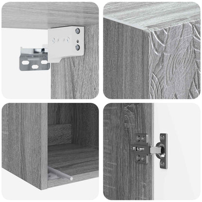 vidaXL Cabinet Set 2 pcs 33 x 34.5 x 90 cm Engineered Wood Grey Sonoma