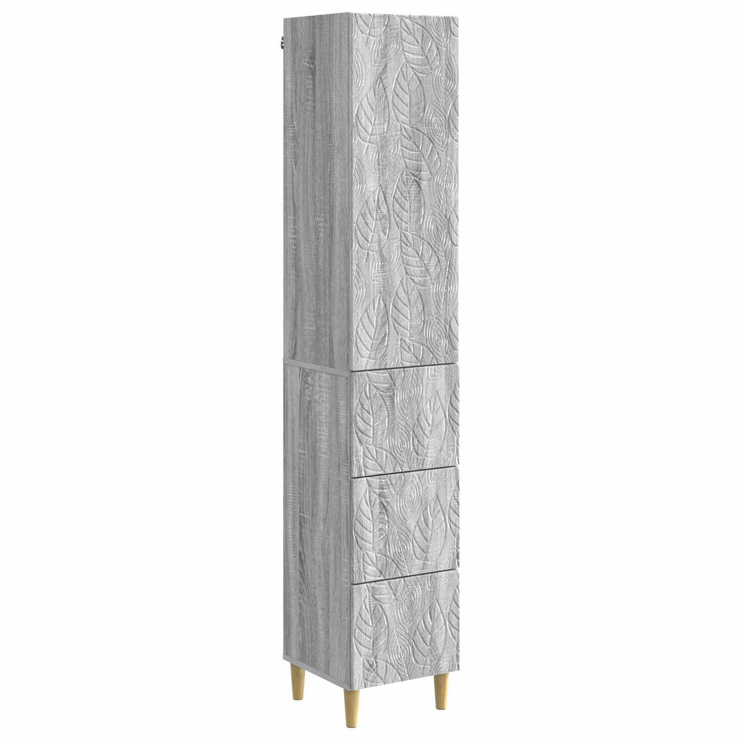 vidaXL Cabinet Set 2 pcs 33 x 34.5 x 90 cm Engineered Wood Grey Sonoma