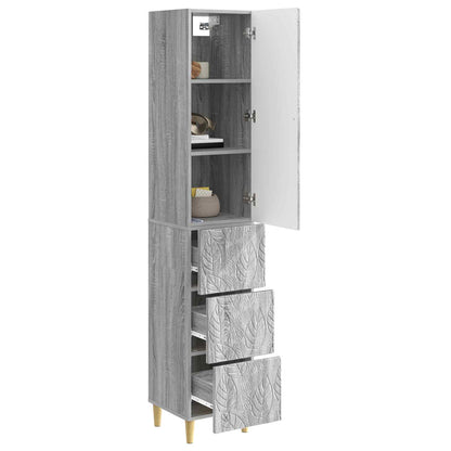 vidaXL Cabinet Set 2 pcs 33 x 34.5 x 90 cm Engineered Wood Grey Sonoma