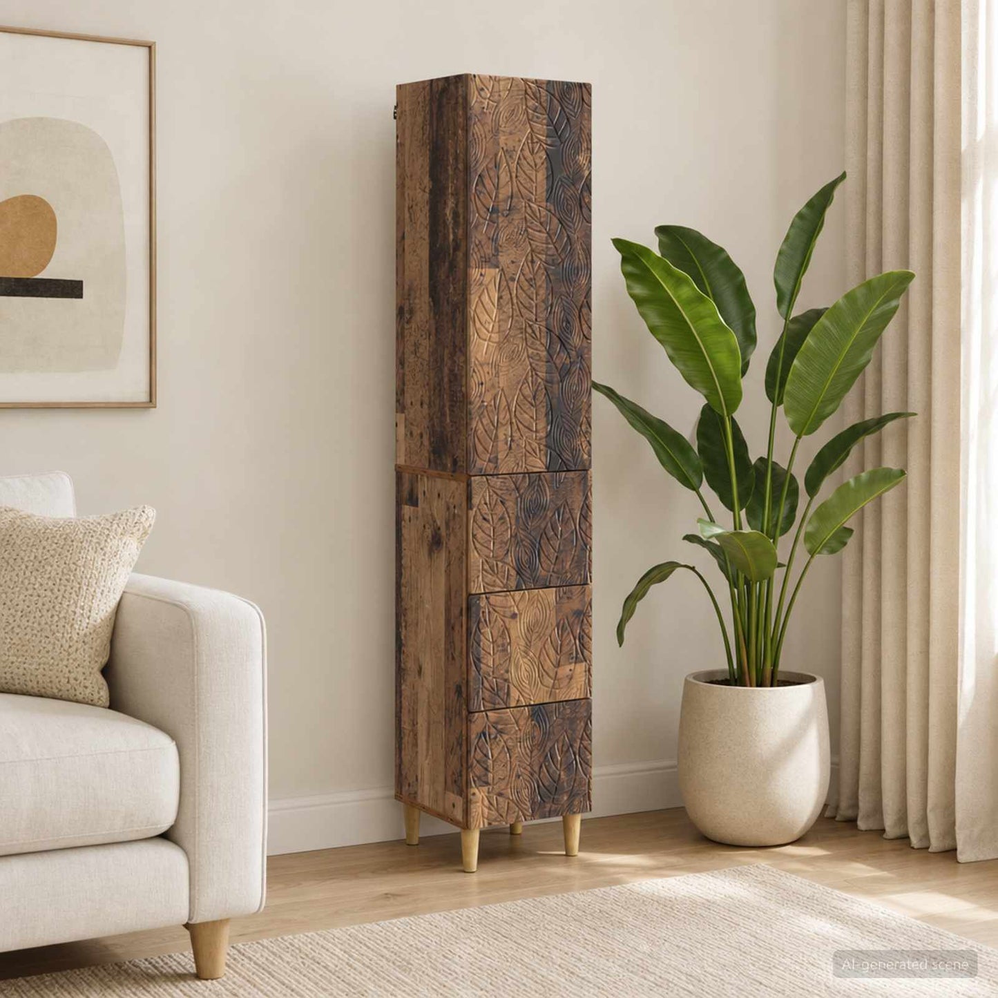 vidaXL Cabinet Set 2 pcs Old Wood 33 x 34.5 x 90 cm Engineered Wood