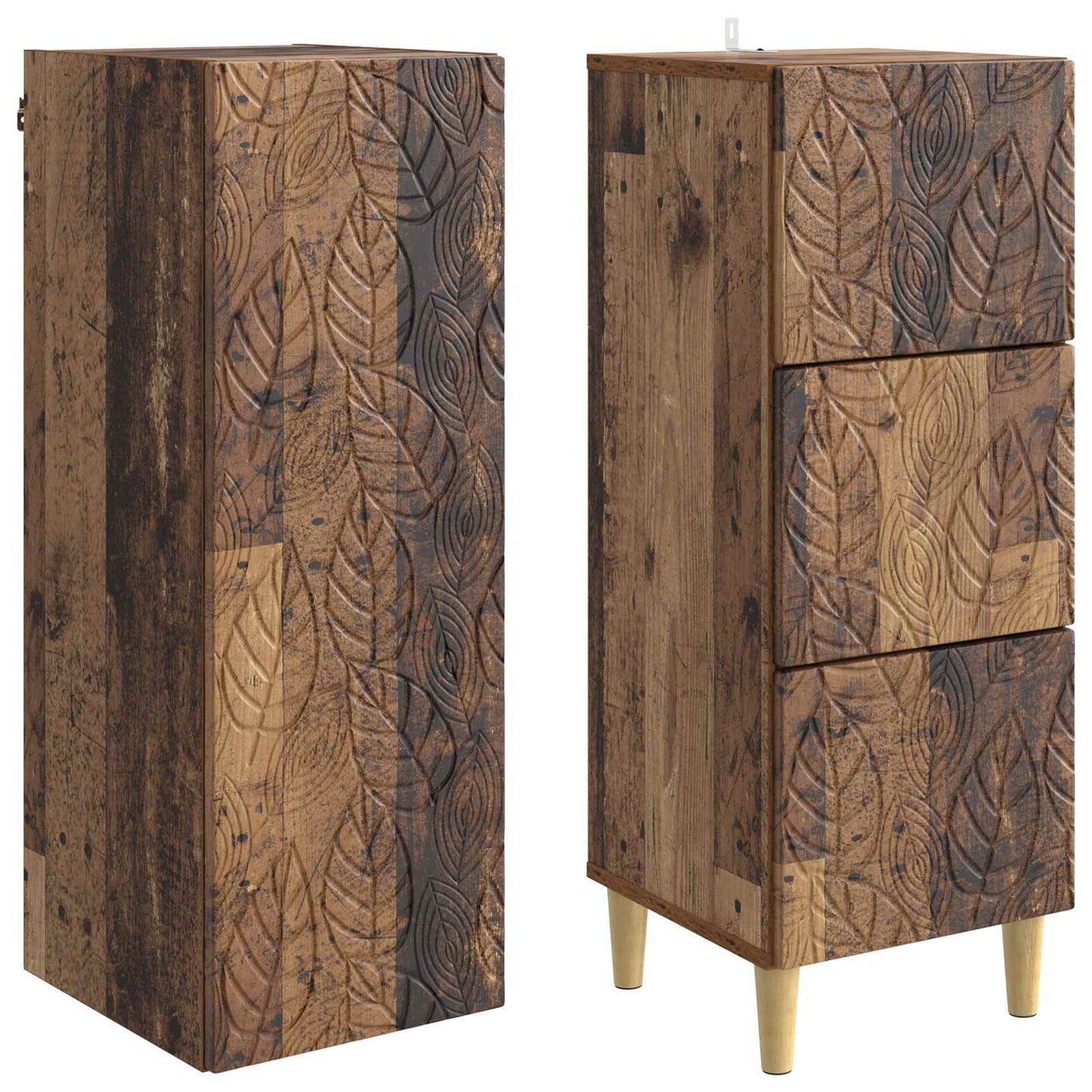 vidaXL Cabinet Set 2 pcs 33 x 34.5 x 90 cm Engineered Wood Old Wood