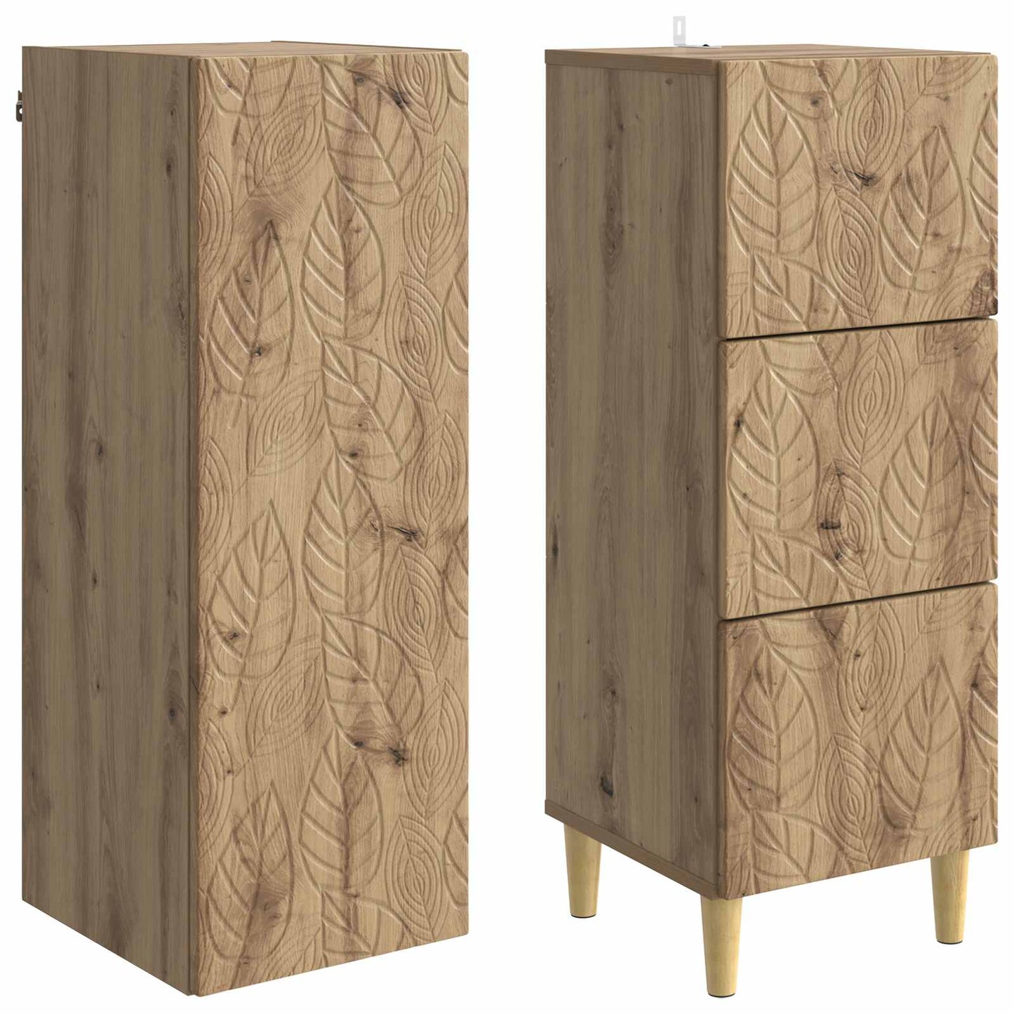 vidaXL Cabinet Set 2 pcs Artisan Oak 33 x 34.5 x 90 cm Engineered Wood
