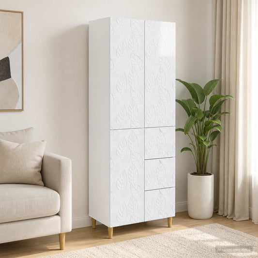 vidaXL 2 pcs High Gloss White