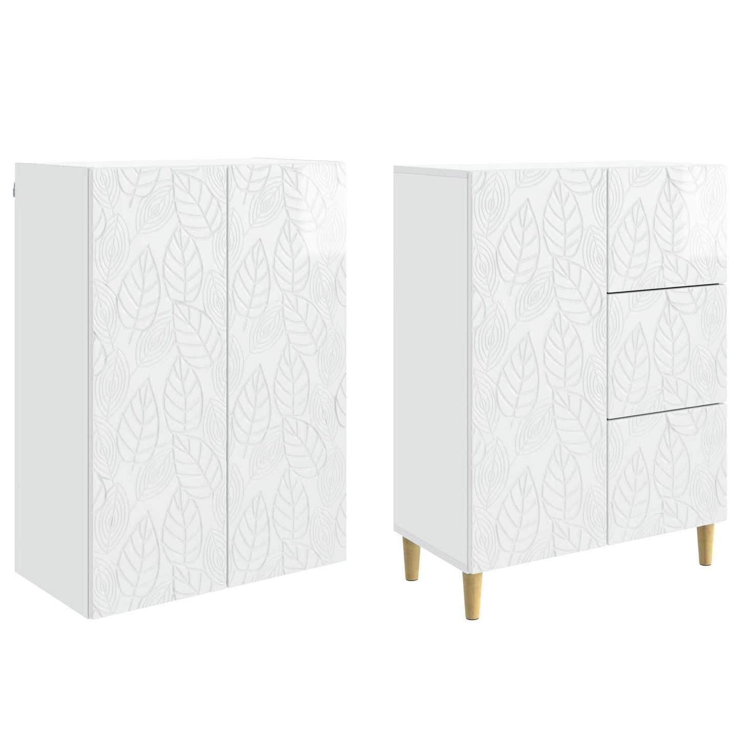 vidaXL 2 pcs High Gloss White