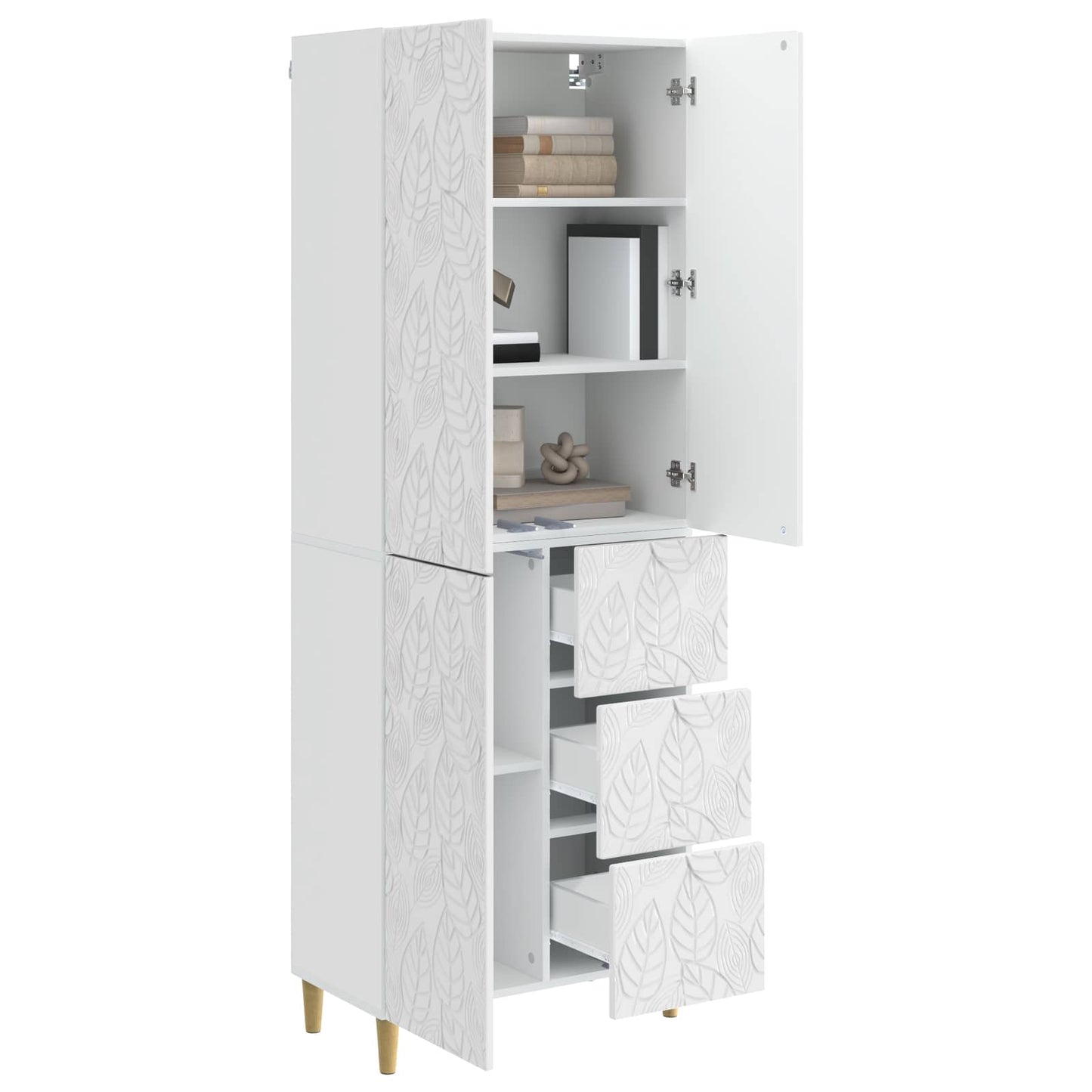 vidaXL 2 pcs High Gloss White