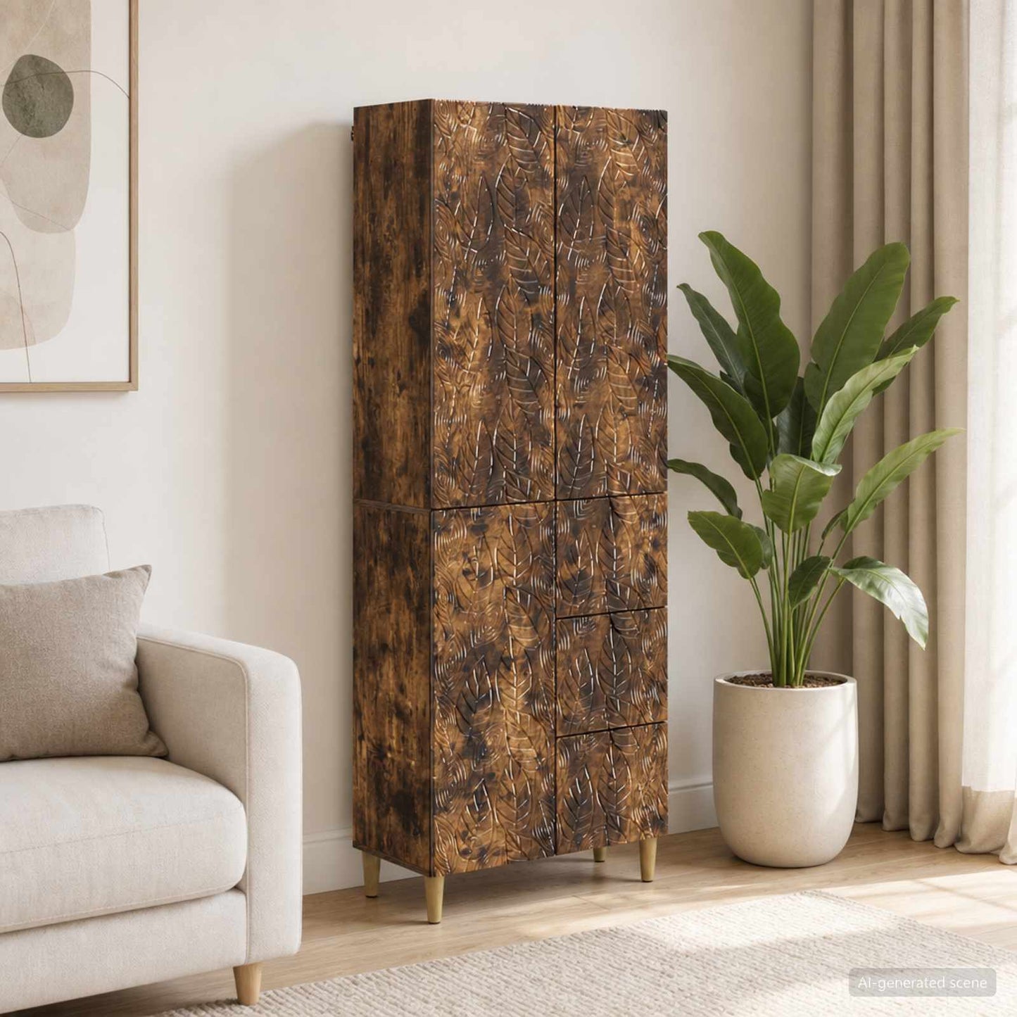 vidaXL 2 pcs Smoked Oak