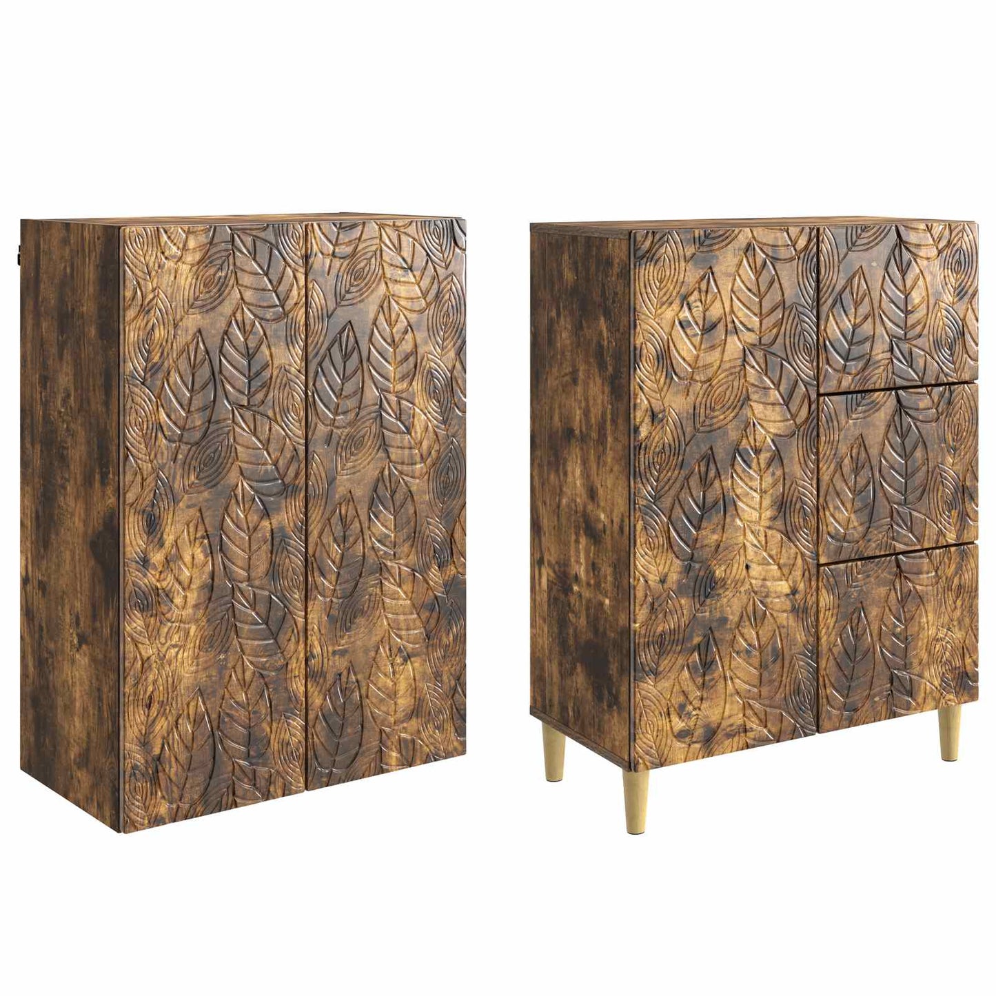 vidaXL 2 pcs Smoked Oak