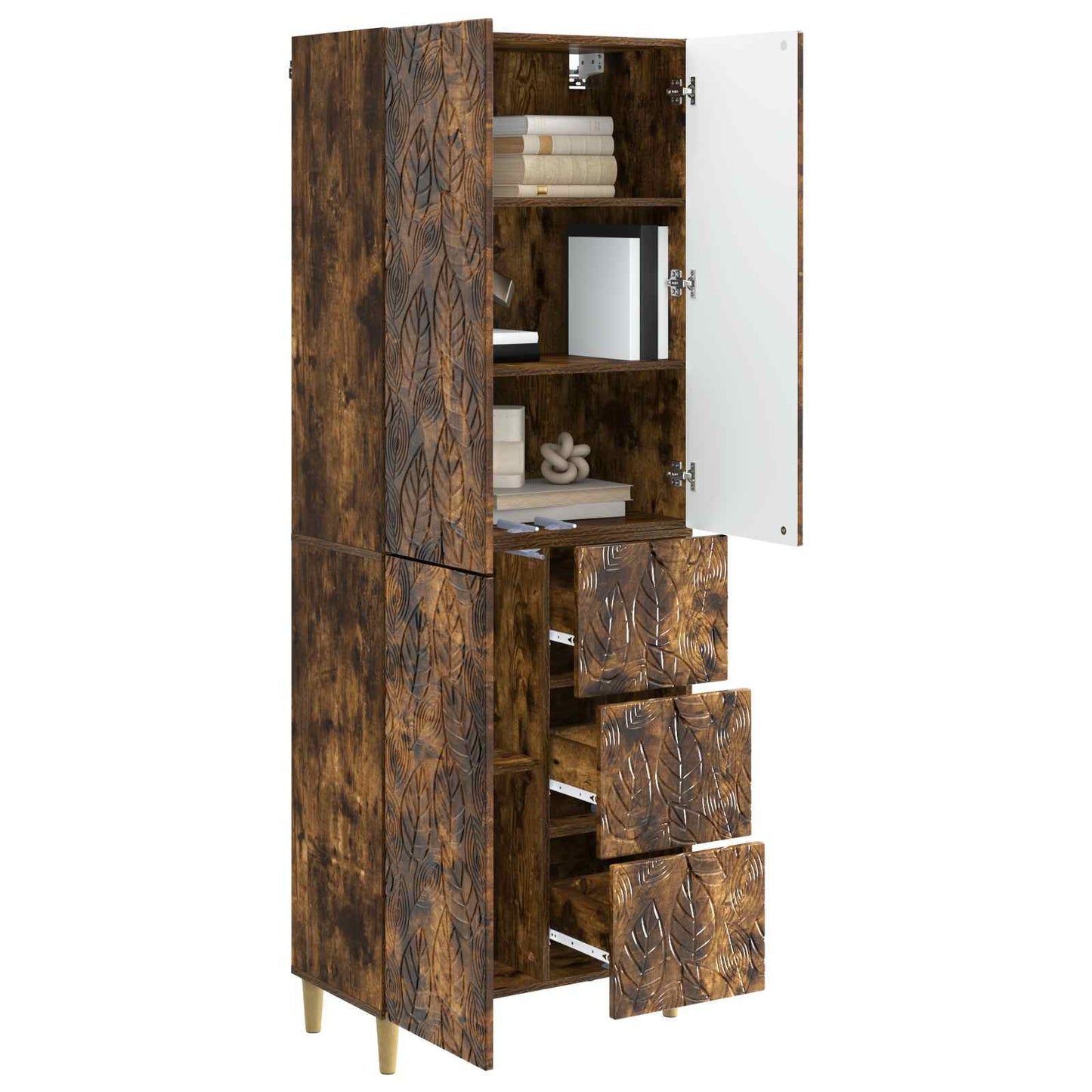 vidaXL 2 pcs Smoked Oak