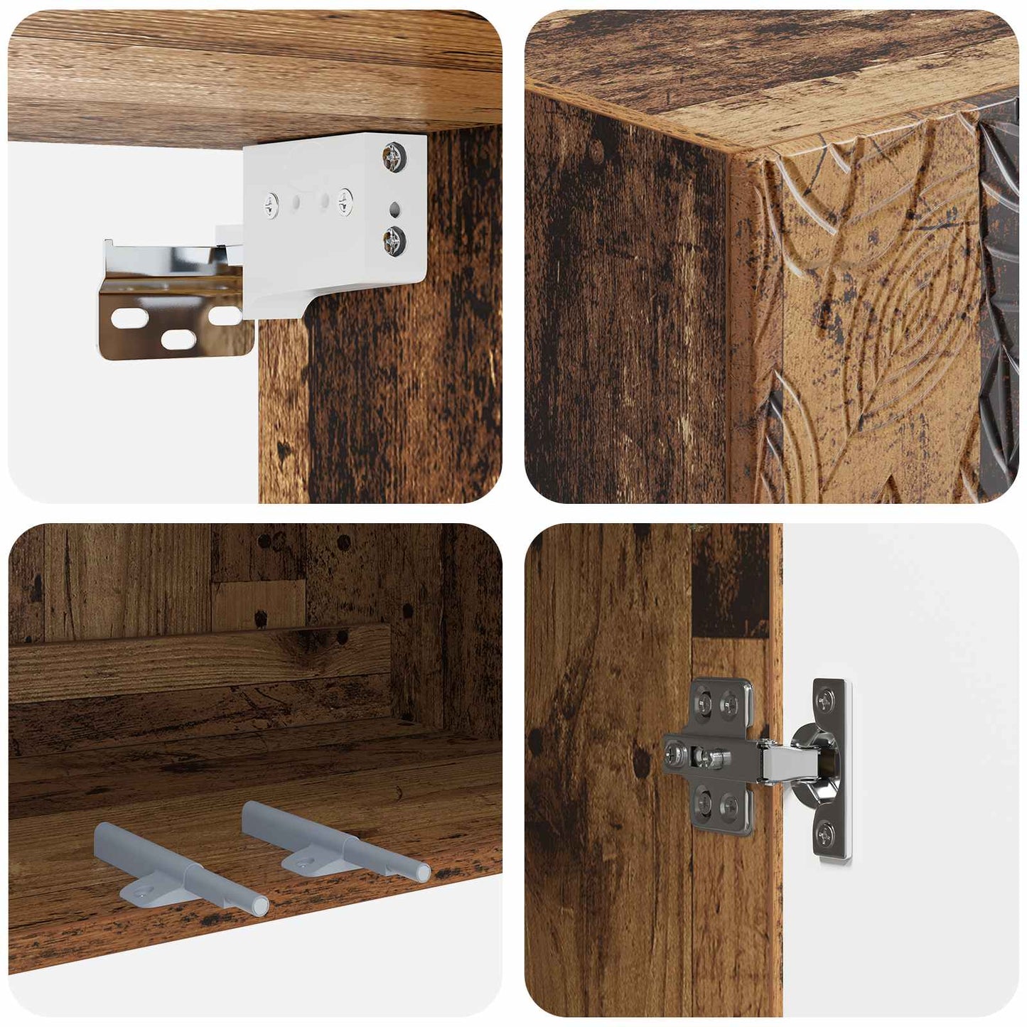 vidaXL 2 pcs Old Wood