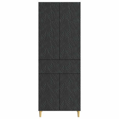 vidaXL Cabinet Set 2 pcs Black Engineered Wood