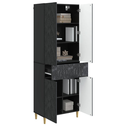vidaXL Cabinet Set 2 pcs Black Engineered Wood
