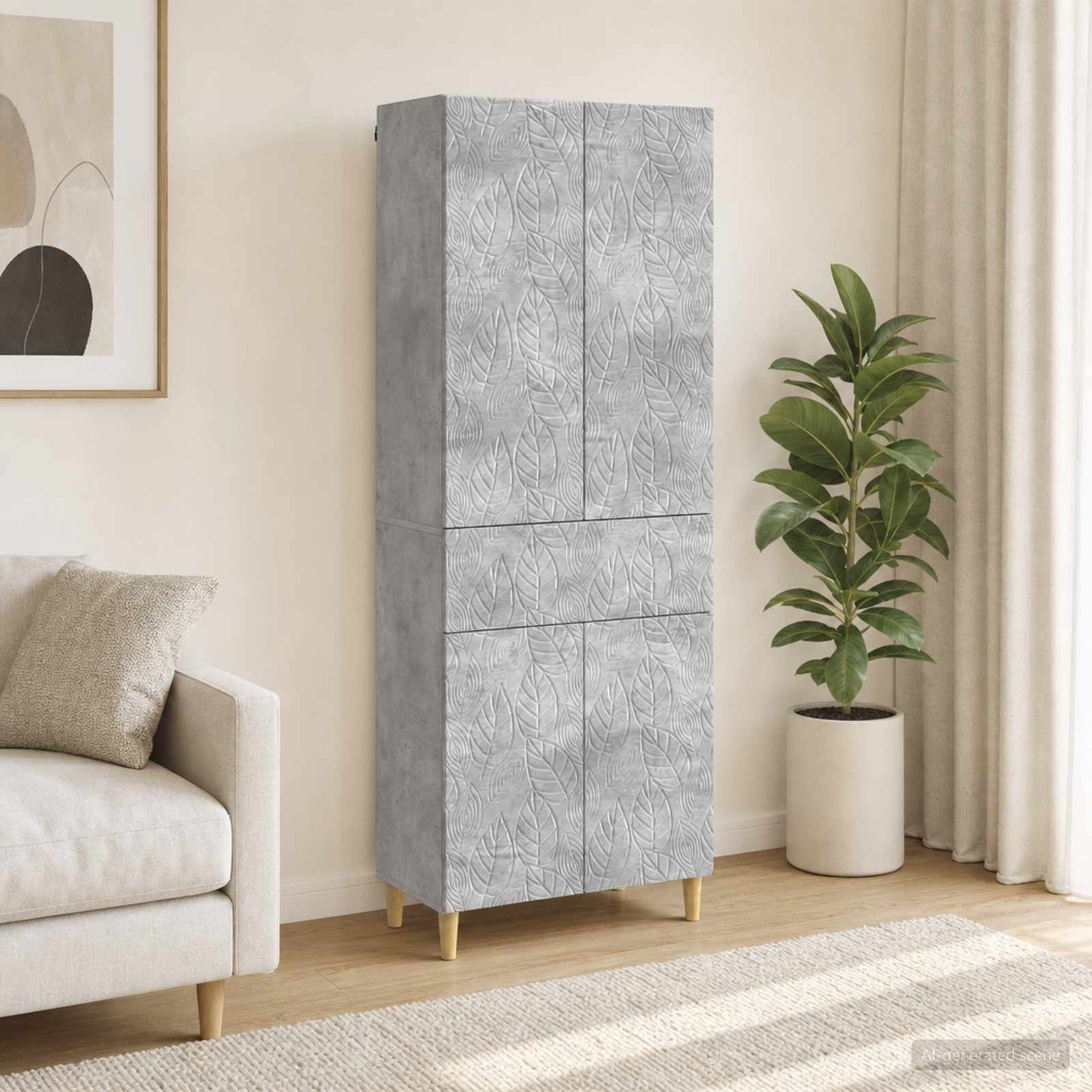 vidaXL Cabinet Set 2 pcs Concrete Grey Engineered Wood