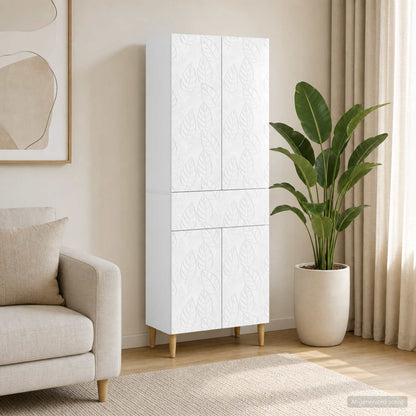 vidaXL Cabinet Set 2 pcs High Gloss White Engineered Wood