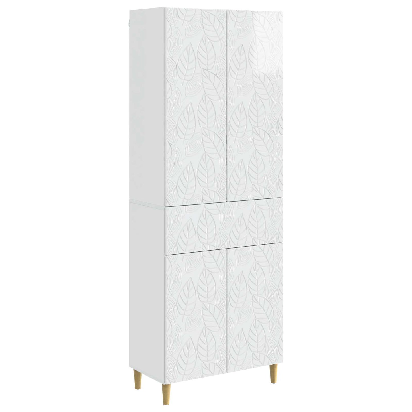 vidaXL Cabinet Set 2 pcs High Gloss White Engineered Wood
