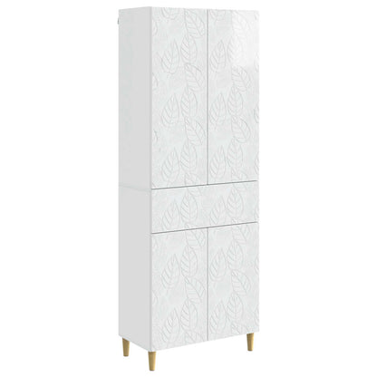 vidaXL Cabinet Set 2 pcs High Gloss White Engineered Wood