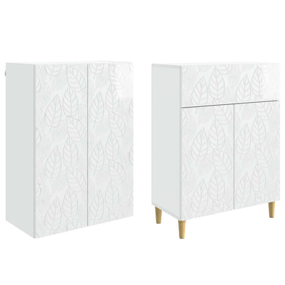 vidaXL Cabinet Set 2 pcs High Gloss White Engineered Wood