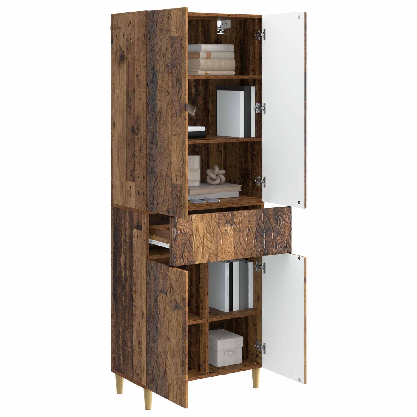 vidaXL Cabinet Set 2 pcs Old Wood Engineered Wood