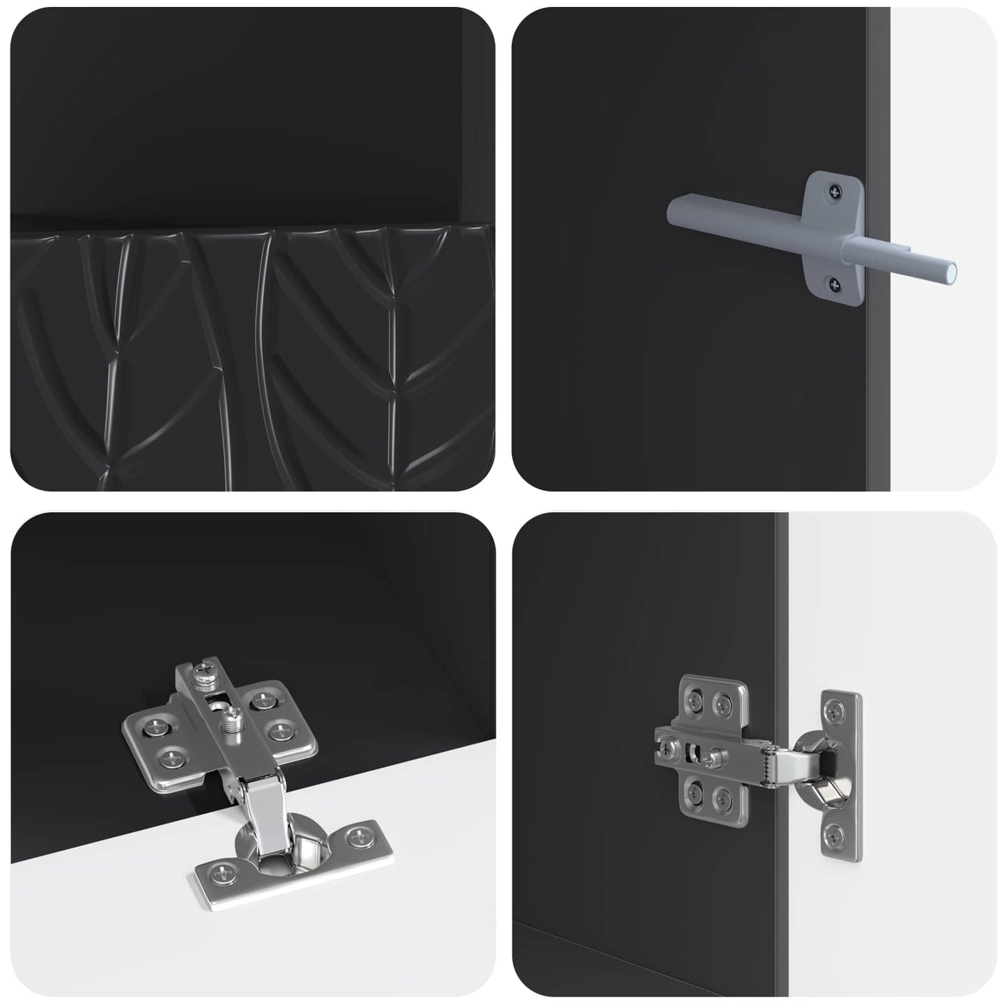 vidaXL 5 Piece LED TV Cabinet Black Engineered Wood