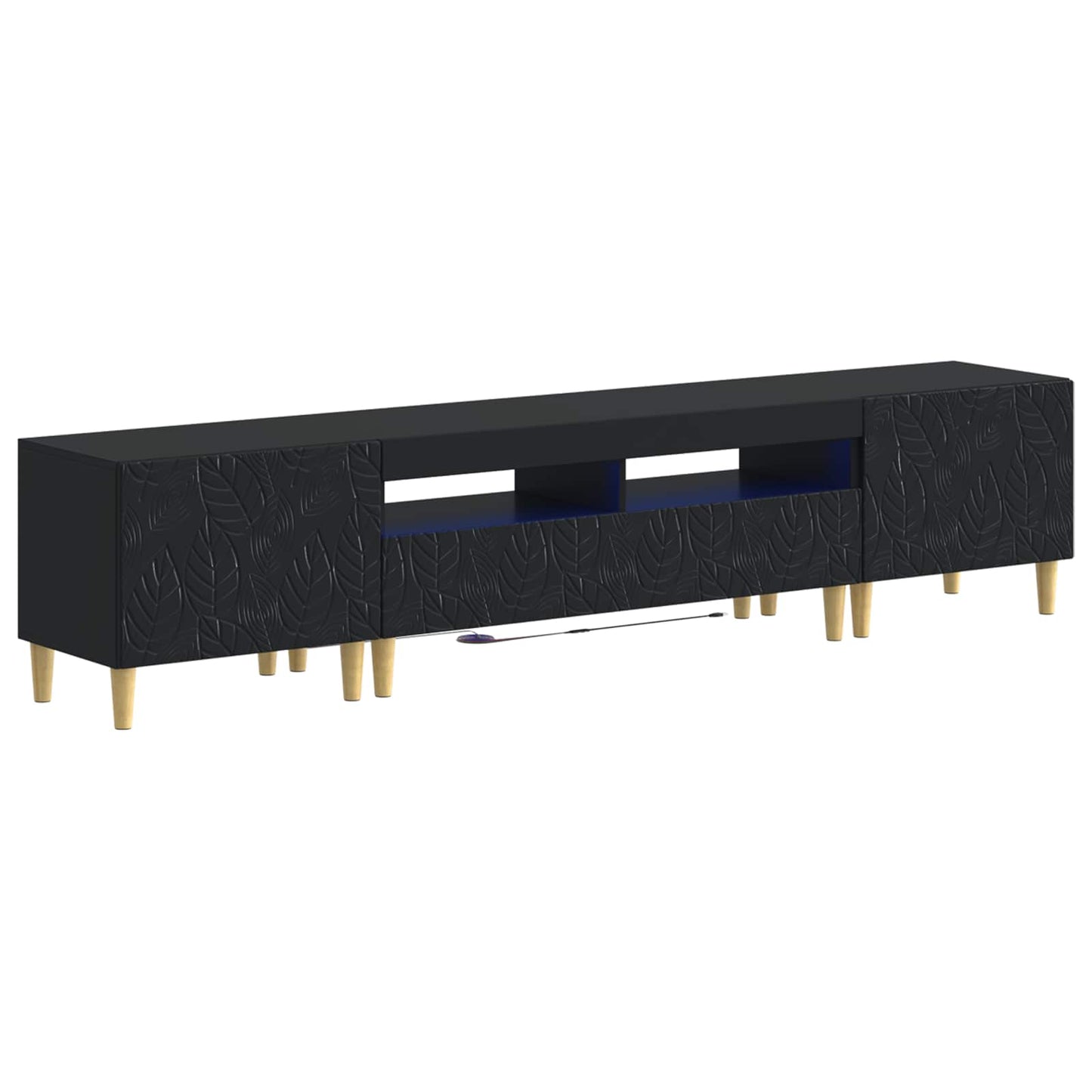 vidaXL 5 Piece LED TV Cabinet Black Engineered Wood