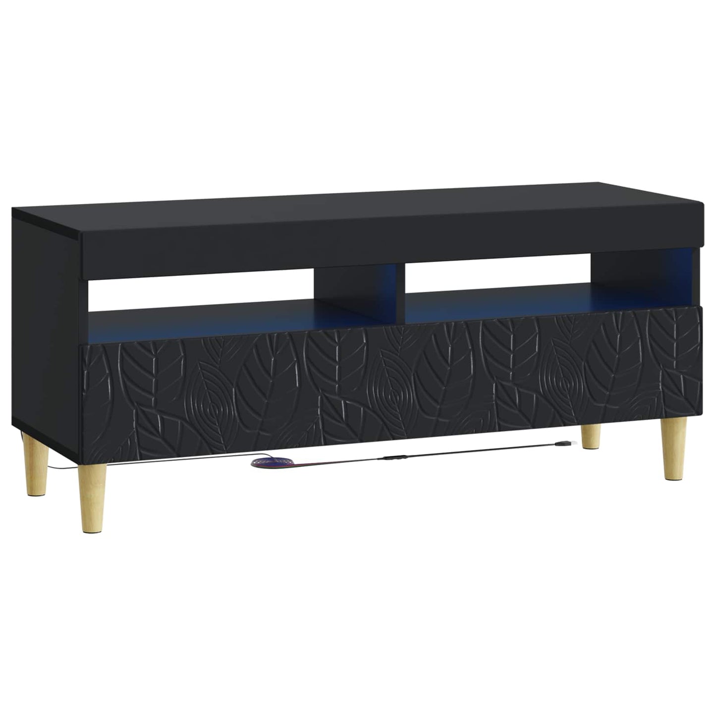 vidaXL 5 Piece LED TV Cabinet Black Engineered Wood