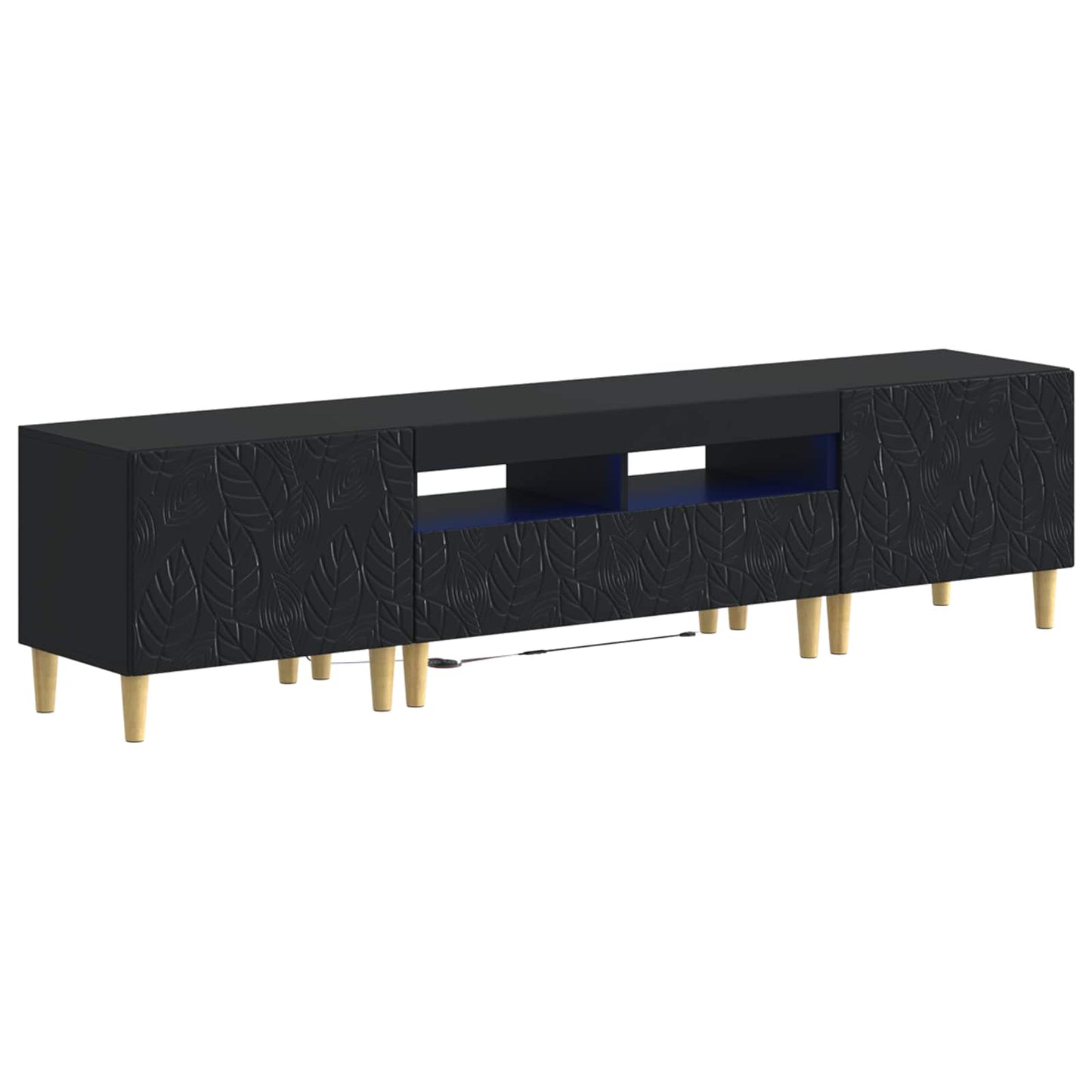 vidaXL 5 Piece LED TV Cabinet Black Engineered Wood