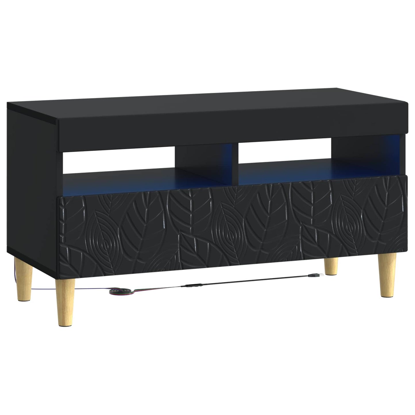 vidaXL 5 Piece LED TV Cabinet Black Engineered Wood