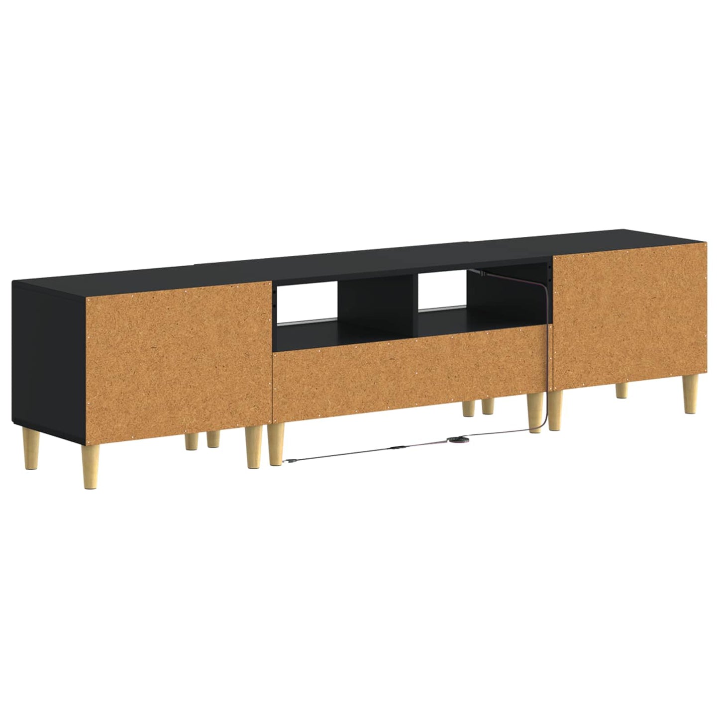 vidaXL 5 Piece LED TV Cabinet Black Engineered Wood