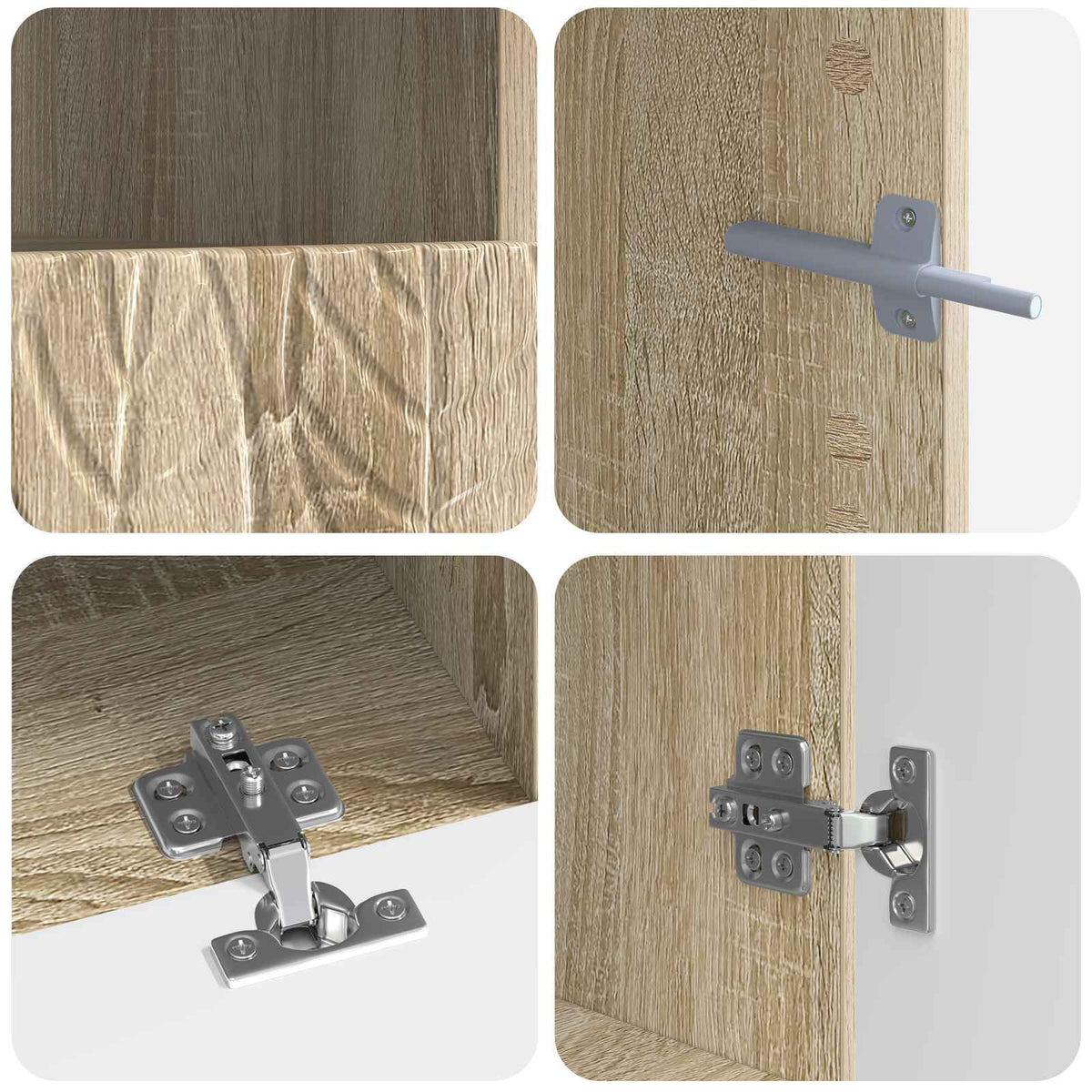 vidaXL 3 Piece LED TV Cabinet DELFT Sonoma Oak Engineered Wood