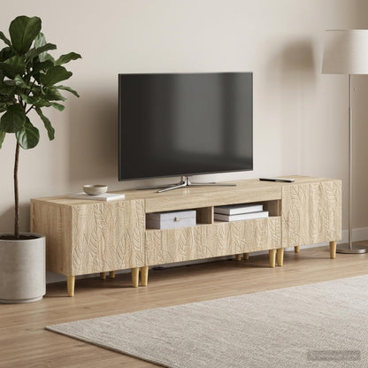 vidaXL 3 Piece LED TV Cabinet DELFT Sonoma Oak Engineered Wood