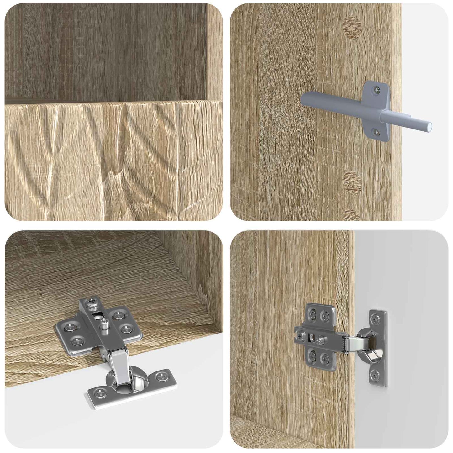 vidaXL 5 Piece LED TV Cabinet Sonoma Oak Engineered Wood