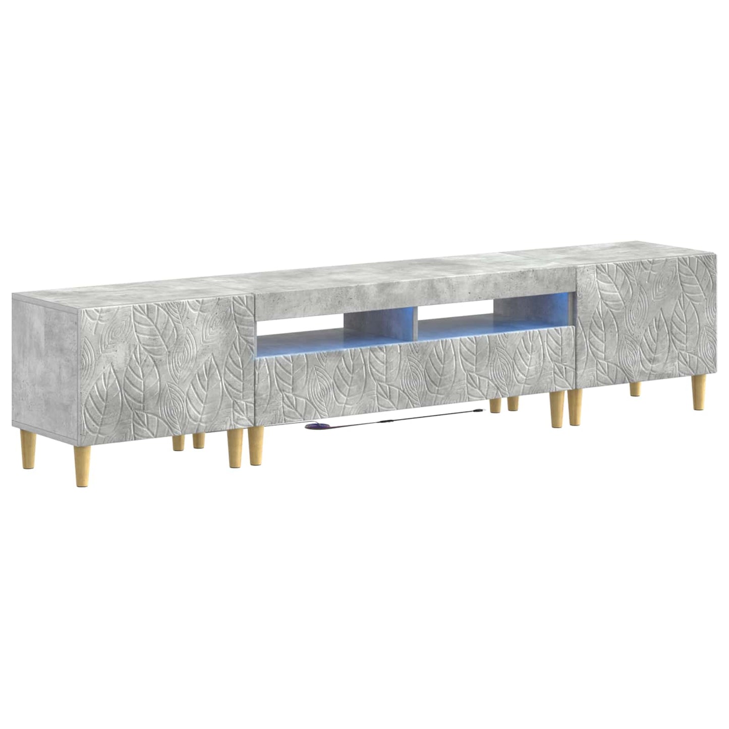 vidaXL 5 Piece LED TV Cabinet Concrete Grey Engineered Wood