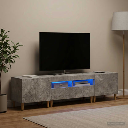 vidaXL 3 Piece LED TV Cabinet DELFT Concrete Grey Engineered Wood
