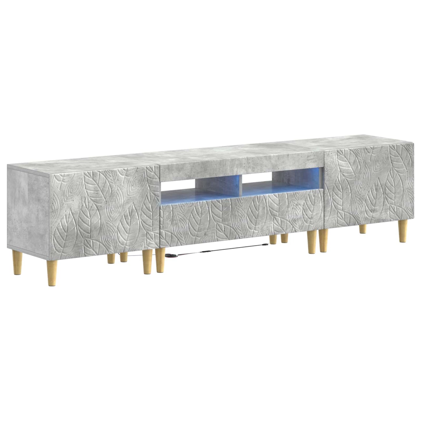 vidaXL 5 Piece LED TV Cabinet Concrete Grey Engineered Wood