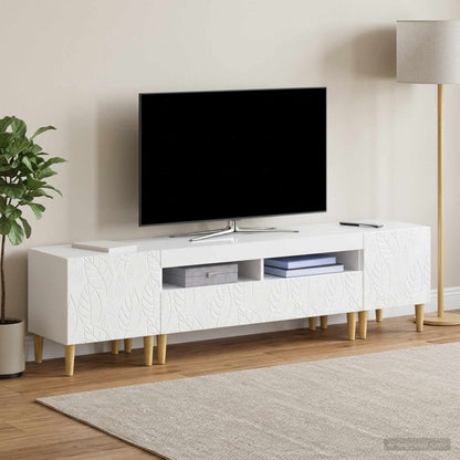 vidaXL 3 Piece LED TV Cabinet DELFT High Gloss White Engineered Wood