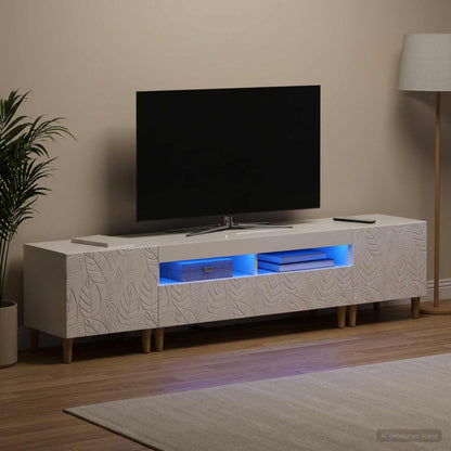 vidaXL 3 Piece LED TV Cabinet DELFT High Gloss White Engineered Wood
