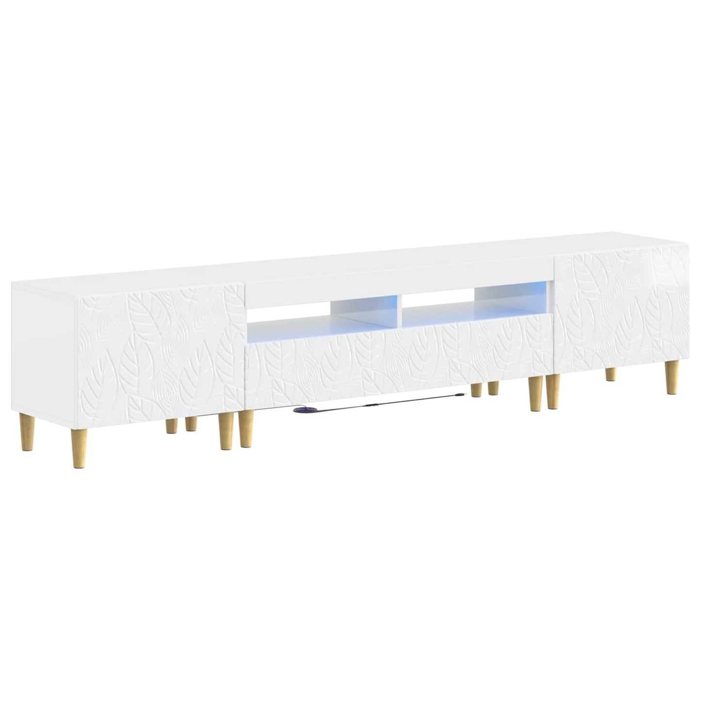 vidaXL 5 Piece LED TV Cabinet High Gloss White Engineered Wood