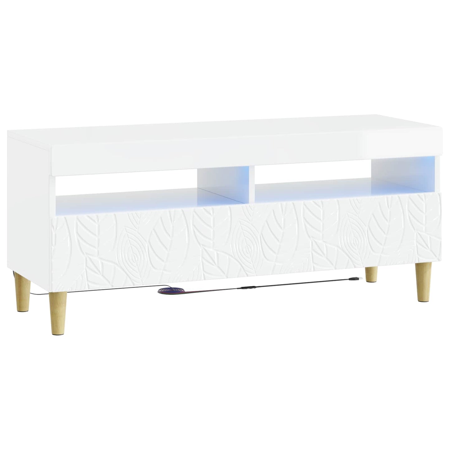vidaXL 5 Piece LED TV Cabinet High Gloss White Engineered Wood