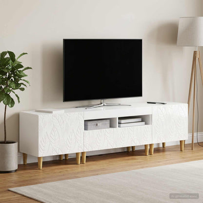 vidaXL 3 Piece LED TV Cabinet DELFT High Gloss White Engineered Wood