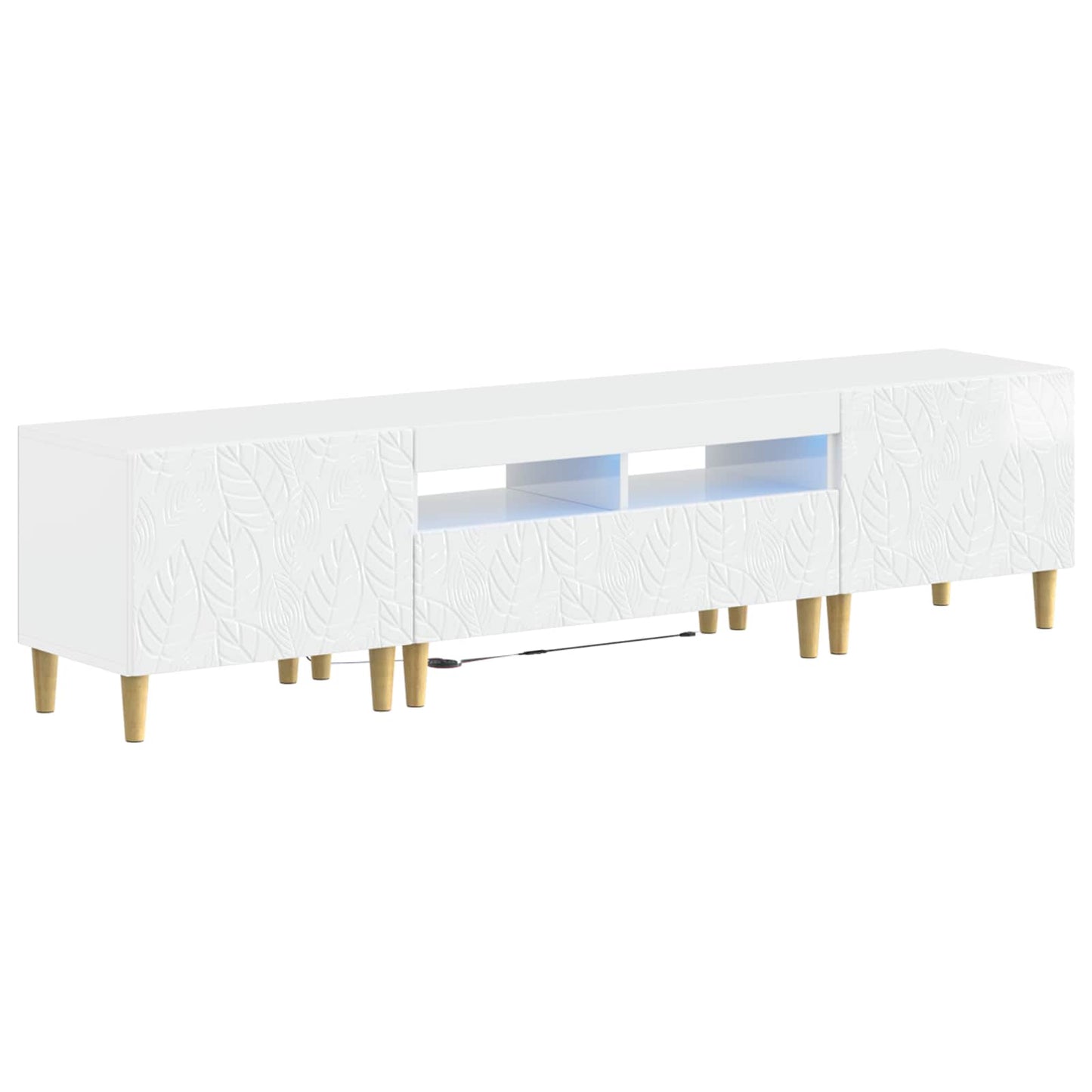 vidaXL 5 Piece LED TV Cabinet High Gloss White Engineered Wood