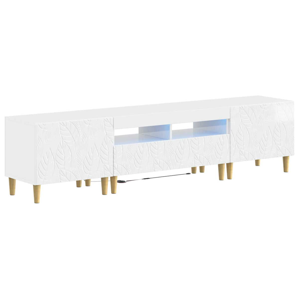 vidaXL 3 Piece LED TV Cabinet DELFT High Gloss White Engineered Wood