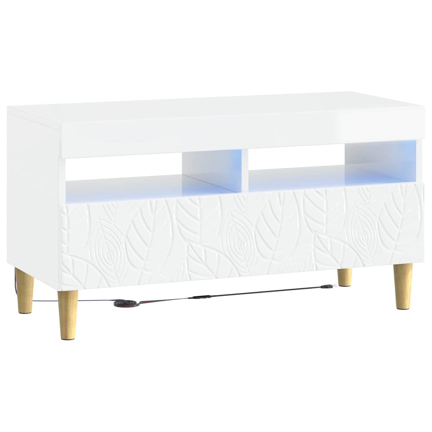 vidaXL 5 Piece LED TV Cabinet High Gloss White Engineered Wood